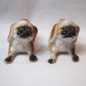 Vintage Pair Made In Japan Pug Dog Figures